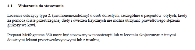 Wskazania wg ChPL