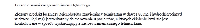 Wskazania wg ChPL