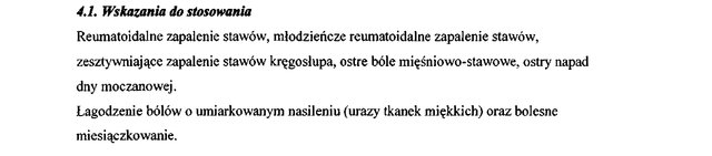 Wskazania wg ChPL