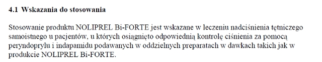 Wskazania wg ChPL