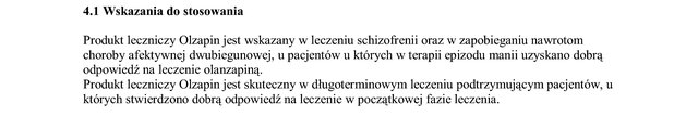 Wskazania wg ChPL