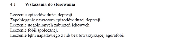 Wskazania wg ChPL