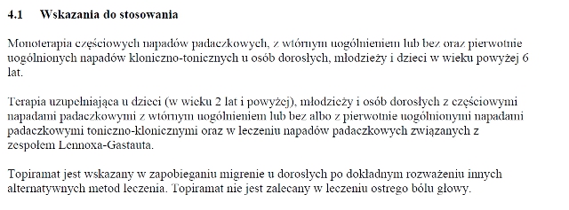 Wskazania wg ChPL