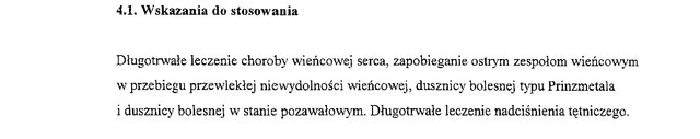 Wskazania wg ChPL