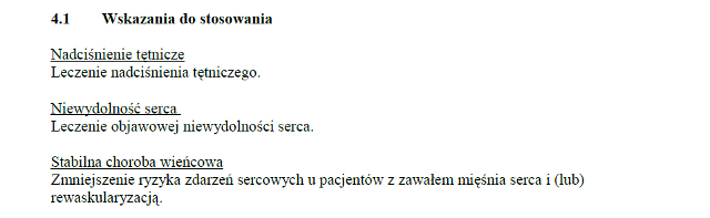 Wskazania wg ChPL