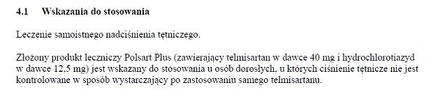 Wskazania wg ChPL