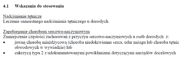 Wskazania wg ChPL