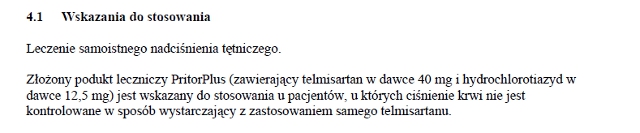 Wskazania wg ChPL