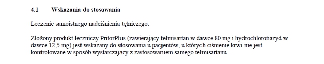 Wskazania wg ChPL