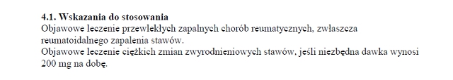 Wskazania wg ChPL