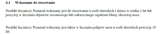 Wskazania wg ChPL