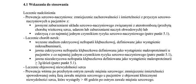 Wskazania wg ChPL