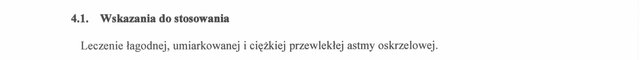Wskazania wg ChPL