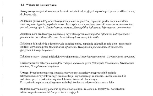 Wskazania wg ChPL