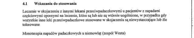 Wskazania wg ChPL