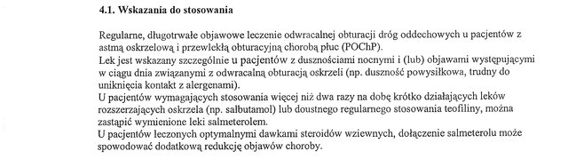 Wskazania wg ChPL