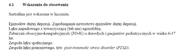 Wskazania wg ChPL