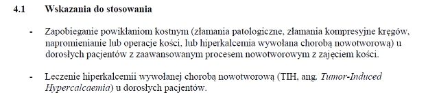 Wskazania wg ChPL