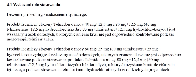 Wskazania wg ChPL