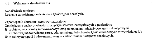 Wskazania wg ChPL