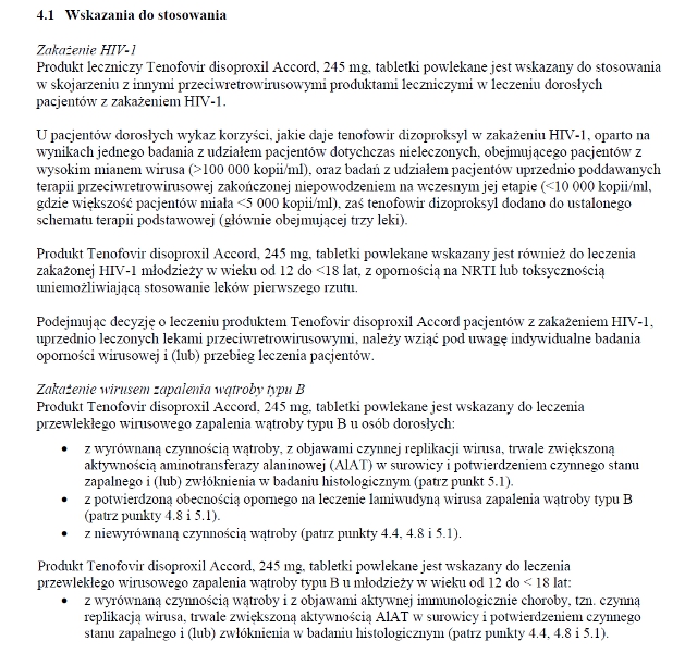 Wskazania wg ChPL