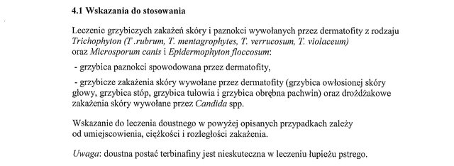 Wskazania wg ChPL