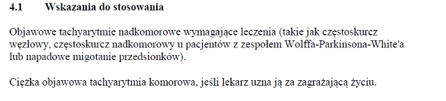 Wskazania wg ChPL