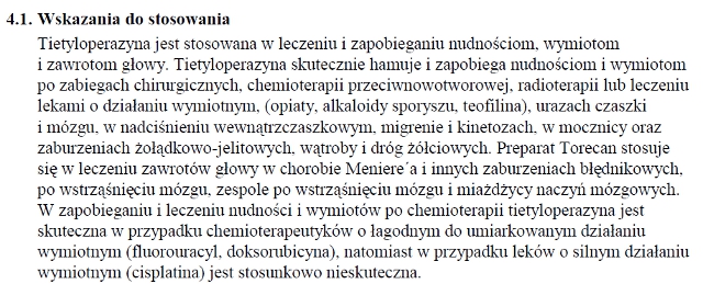 Wskazania wg ChPL