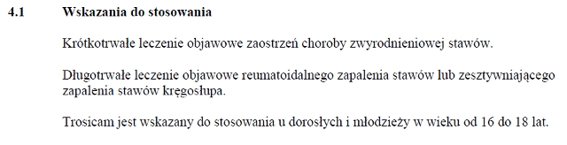 Wskazania wg ChPL