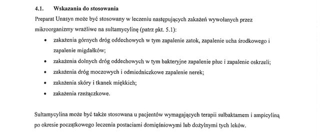 Wskazania wg ChPL