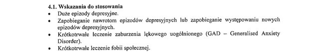 Wskazania wg ChPL