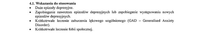 Wskazania wg ChPL