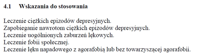 Wskazania wg ChPL