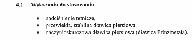 Wskazania wg ChPL