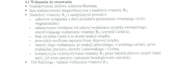 Wskazania wg ChPL