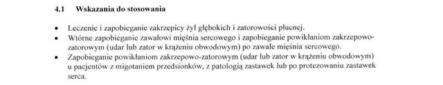 Wskazania wg ChPL