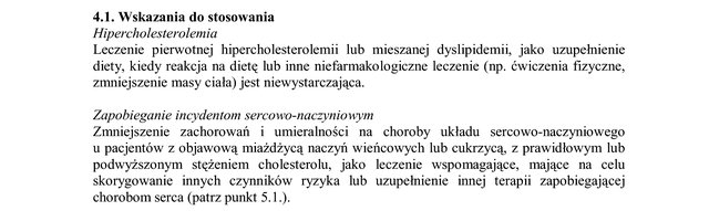 Wskazania wg ChPL