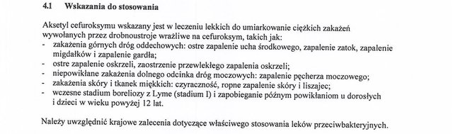 Wskazania wg ChPL