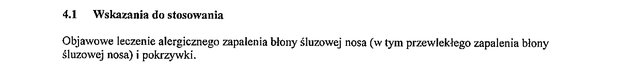 Wskazania wg ChPL