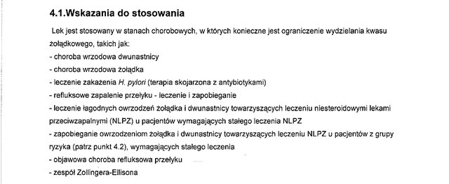Wskazania wg ChPL
