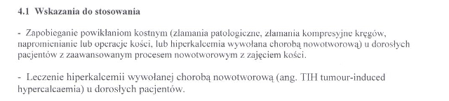 Wskazania wg ChPL