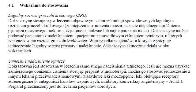 Wskazania wg ChPL