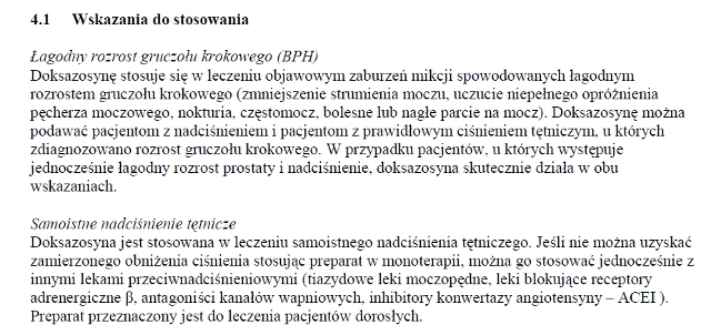 Wskazania wg ChPL