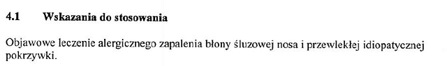 Wskazania wg ChPL