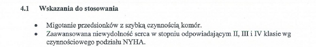 Wskazania wg ChPL